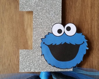 cookie monster number 1 birthday party decor big number