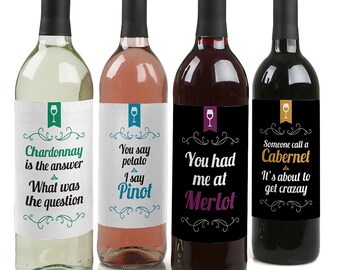 Funny Wine Bottle Labels for Moms