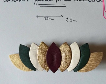 Large leather Alligator Clip