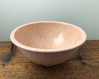 Vintage Texas Ware 118 Medium Pink and White Confetti Splatter Mixing Bowl - Speckled Large Bowl - Melmac Bowl - Melamine Bowl