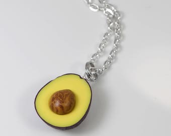 Lil Avocado Charm Necklace Hass Variety (purpleish skin) - Miniature Food Jewelry