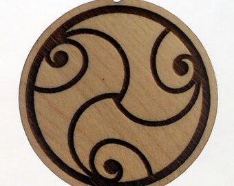 Abundance Lasered Crop Circle Maple Wood Pendant