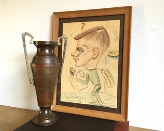 1959 Kappa Sigma Fraternity Pledge Oil Pastel Caricature Painting