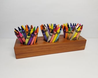 Wood Crayon Holder Organizer - Large WITH CRAYONS!
