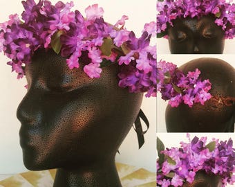 Purple Wisteria Flower Crown (Adult)