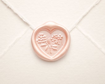 Heart and Flower Wax Seal | Heart and Plant Wax Seal Stamp
