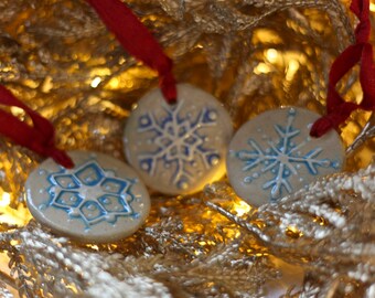 Handmade Ceramic Christmas Ornament - Snowflake