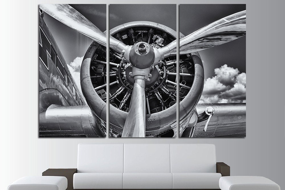 Aircraft Engine Vintage Aircraft Canvas Art Vintage Airplane