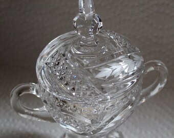 Vintage Faceted Crystal Candy Dish 8" High