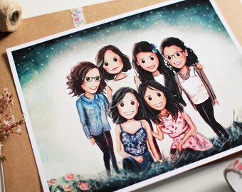 Illustration 6 people on sheet