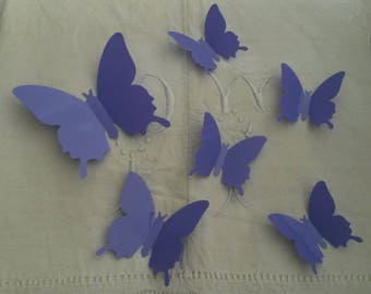 Flight of butterflies 3D / purple / decals