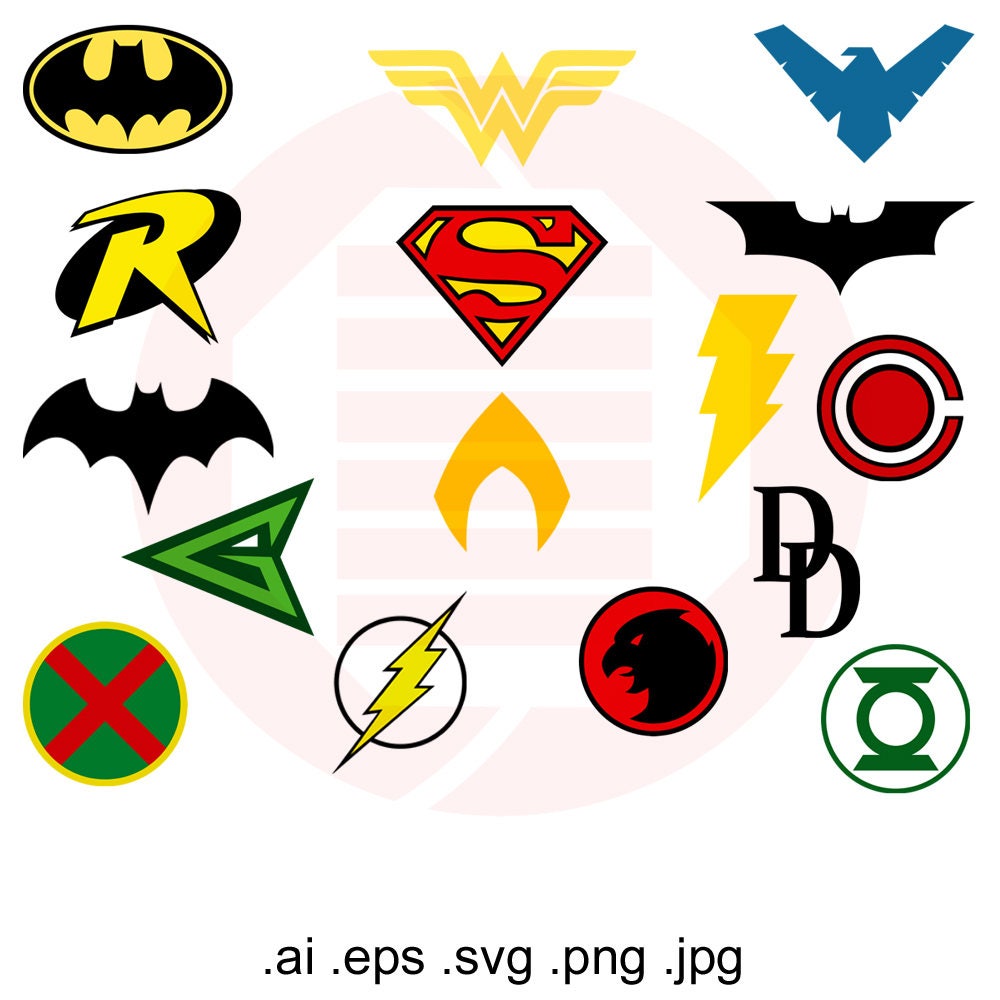 Justice League SVG superhero symbol decal decoration clipart