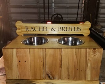 Personalized Elevated Dog Feeder