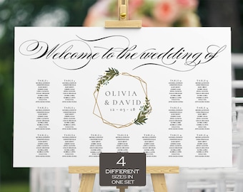 Seating Chart Template| Seating Chart Wedding | Seating Plan | Table Plan | Seating Plan Wedding| Alphabetical Wedding Seating Chart | ecc