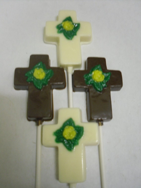 Cross with Flower Lollipops