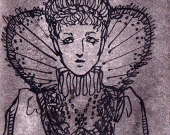 Grey Elizabethan OOAK ACEO