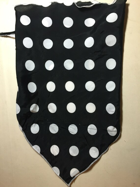 Always In 2: Classic Large Black w/ White Polka Dots poly blend Bandana w/ Stash Pocket
