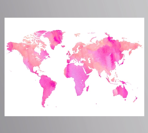 pink world map pink map girls room decor baby girl nursery