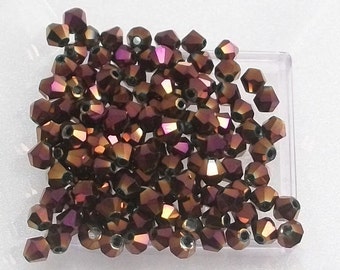 4mm Metallic Purple Chinese Crystal Bicone Beads (50)