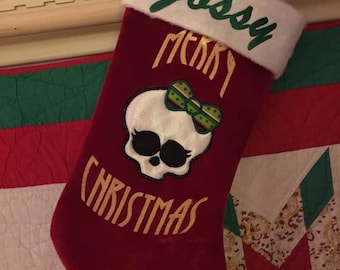 Monster High Custom Made Christmas Stocking - Personalized