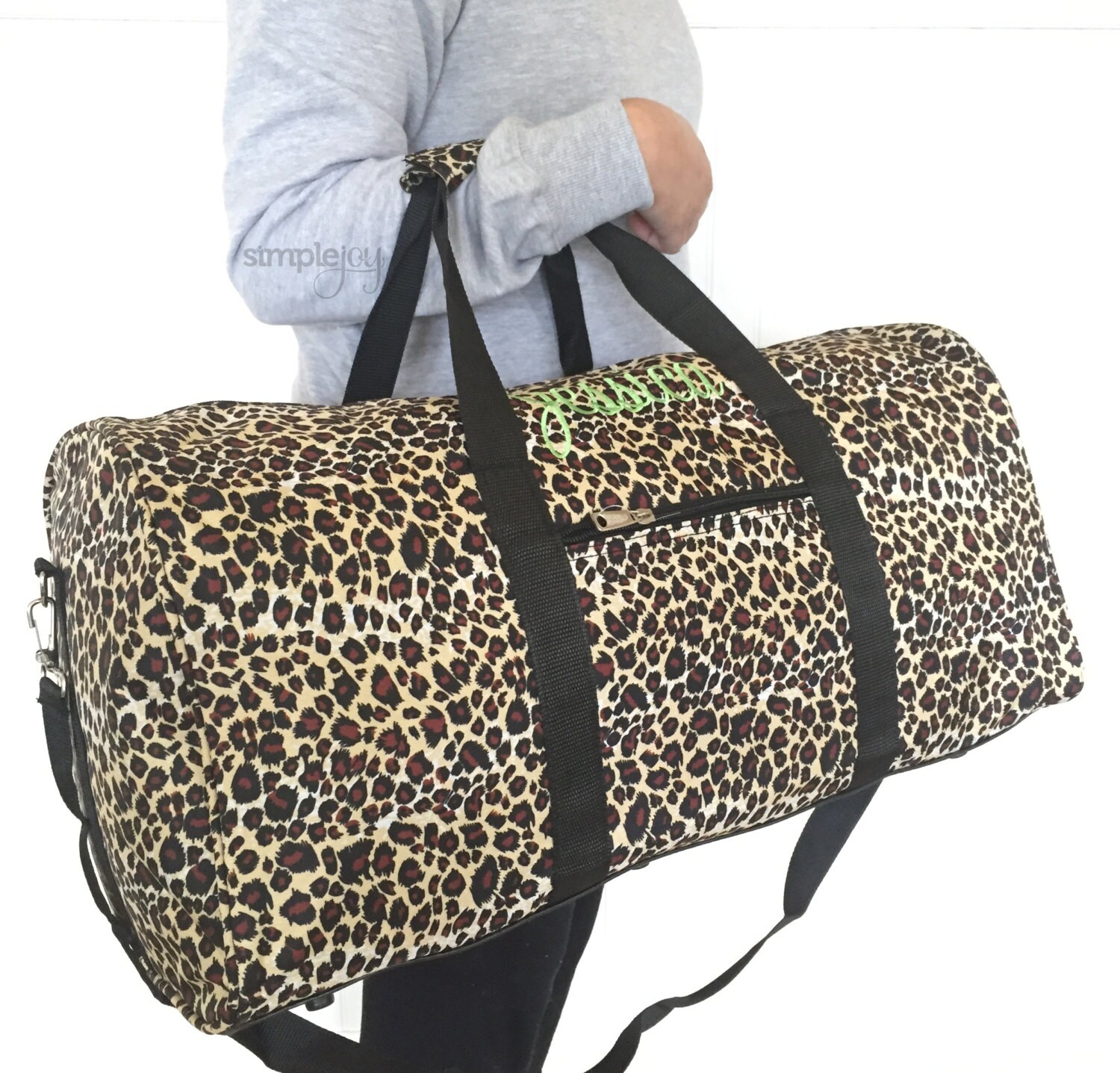Leopard DUFFLE Bag Monogrammed Duffle Bag Cheetah Overnight