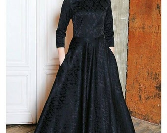 Jacquard maxi dress, long dress, Evening dress, custom made dress, custom made maxi dress, Maxi dress for party, party dress