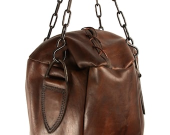 Vintage leather punching bag