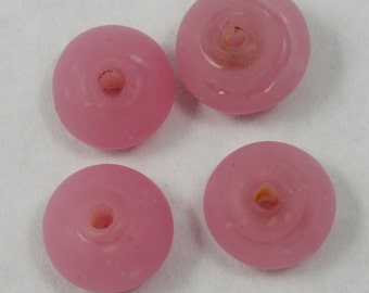 12mm Frosted Pink Saucer Bead (6 Pcs) #1429