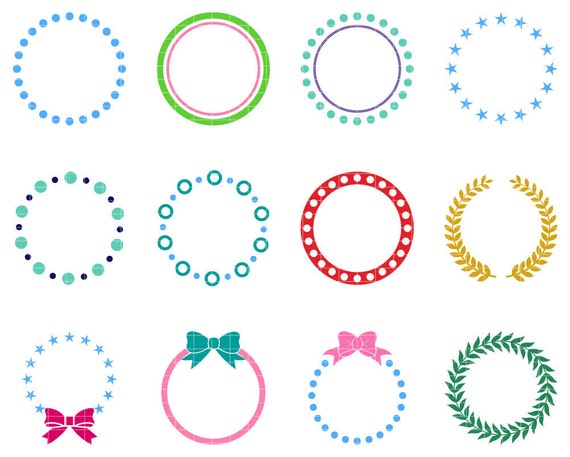 Download Monogram Frame SVG Cut File Circle Monogram Frames DFX Cut