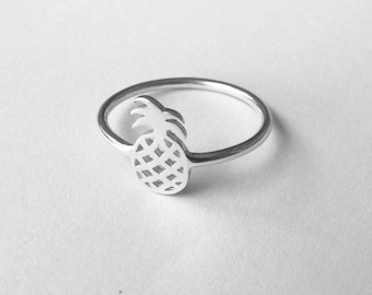 Pineapple Sterling Silver Ring - Made to Order