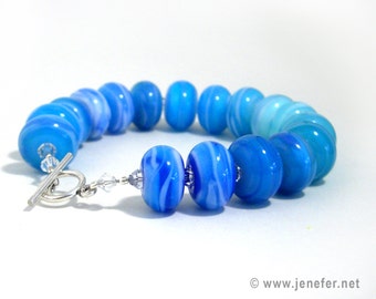 SEA SCENES! beautiful lampworked glass bracelet - Jenefer Ham