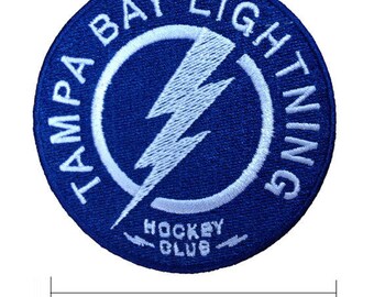 Tampa Bay Lightning Logo 3" Embroidered Iron On Patch.