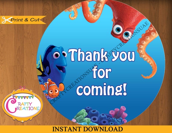INSTANT DOWNLOAD Finding Dory Favor Tags Sticker Party