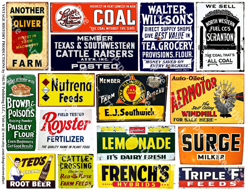 Rusty Metal Signs Printed Farm Tin Signs Oil Dealer