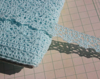 Light Blue Cluny Lace - Sewing Crochet Trim - 1/2" Wide