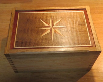 Compass Rose Marquetry Box