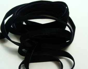 3/8" Velvet Ribbon - Black - 4 yards