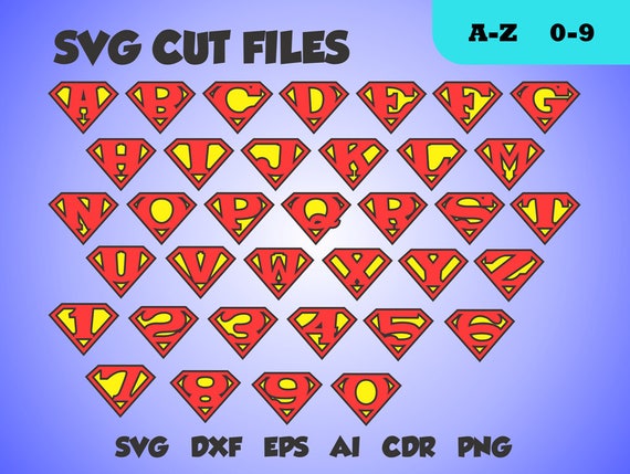 Superman font perfect cut monogram letters SVG cut file