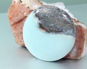 Genuine Amazonite Disc Pendant 50mm 1pcs