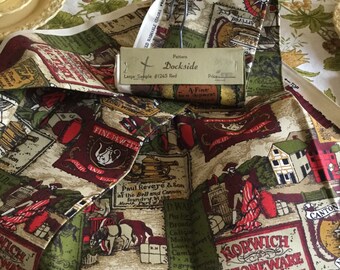1960's Cotton-Mayflower Fabric-Dockside Pattern Large Sample Fabric-Unused