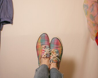 Spring Ready Rainbow Checked Keds