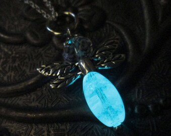 Handmade Glow Glass Firefly Necklace Fireflies