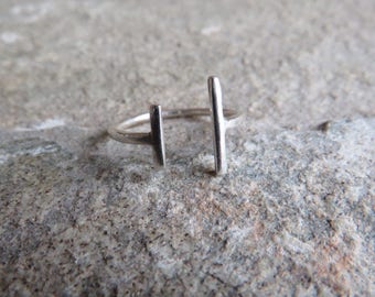 925 Sterling silver Parallel Lines Ring