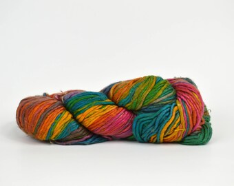 Silk Rainbow Yarn Worsted Weight Yarn - Rainbow Silk Yarn