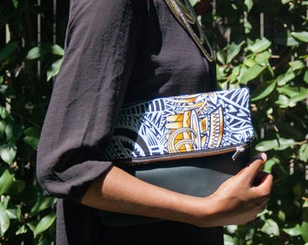 Black, White, & Yellow Clutch