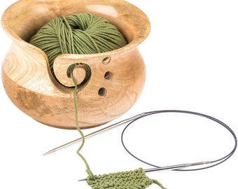 Yarn Bowl, Wood Yarn Holder for Knitting, Easy Yarn Feeder, Yarn Holder, Knitting Project Feeder