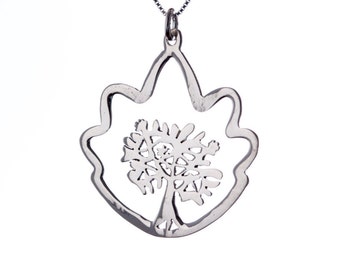 Sterling Silver Tree of Life Pendant Necklace Spiritual Jewellery Yogi Jewellery Handmade Free delivery