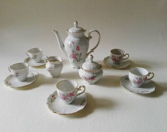 Vintage coffee cups, Made in germany, Coffee set, floral porcelain, Vintage germany, coffee cups, porcelain cups, poppy, tea cups, tea set