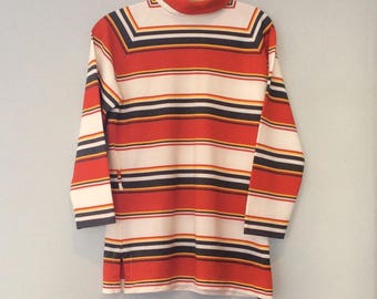 1970s Striped Knit Turtleneck