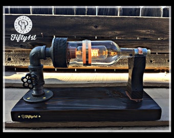 Steampunk Table Lamp "Basil", Industrial Table Lamp, Reclaimed